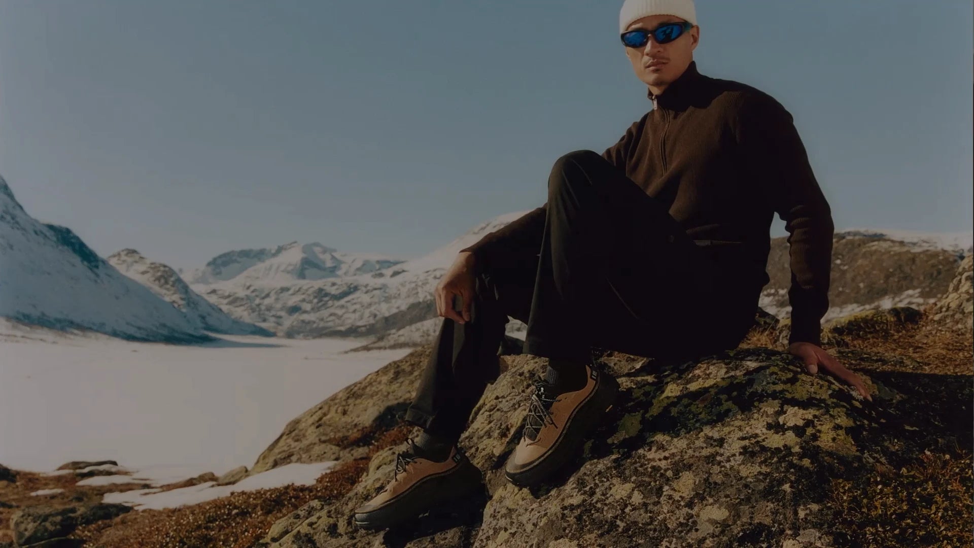 Seasonal SOREL boots on rocky mountain